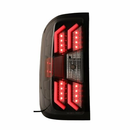 Renegade Led Tail Lights -  Gloss Black / Clear / Red Glow Bar CTRNG0383-GBC-RG